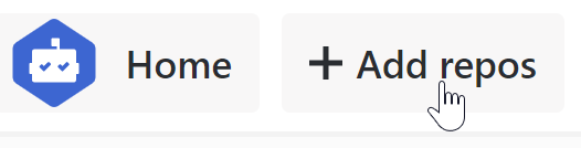 Dependabot menu with a button for adding repos