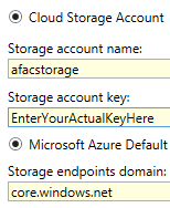 A screenshot of the storage explorer setup